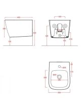 Биде подвесное A16 MINI (ARTCERAM) Италия 36х45 с 1 отв под смеситель