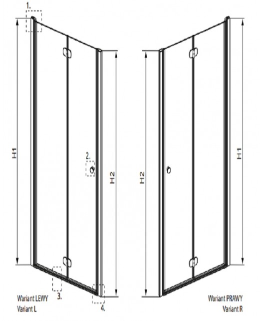 Дверь складывающаяся в нишу EOS DWB 70/L (Radaway) 700х1970