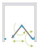 Дверь складывающаяся в нишу EOS DWB 90/L (Radaway) интимато 900х1970