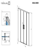 Дверь раздвижная в нишу IDEA Black DWD 140 (Radaway) 1400x2005