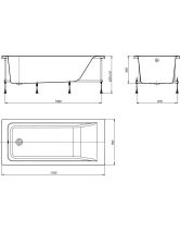 Акриловая прямоугольная ванна EASY (Roca) 170х75 белая