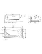 Акриловая прямоугольная ванна BECOOL (Roca) 190х90х50 белая с ручками