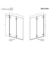 Штора для ванны ARTA PND 130 R (Radaway) 1300x1500