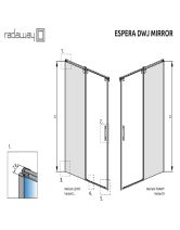 Дверь раздвижная в нишу ESPERA DWJ Mirror 595 L (Radaway) 595x2000