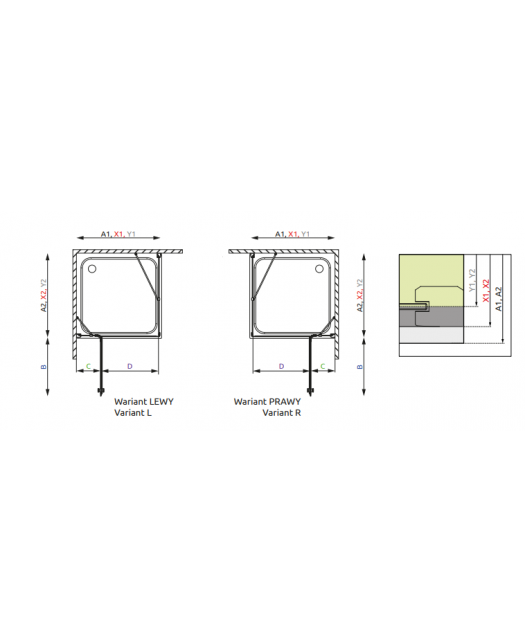 Дверь распашная для угловой установки Torrenta KDJ 80/L (Radaway) 800х800x1850