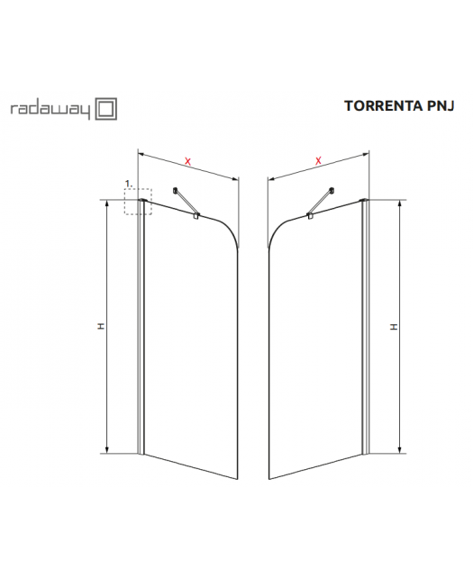 Штора для ванны Torrenta PNJ/L (Radaway) 800x1500