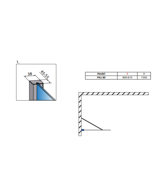 Штора для ванны Torrenta PNJ/R (Radaway) 800x1500