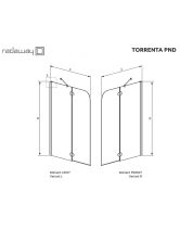 Штора для ванны Torrenta PND/R графит (Radaway) 1000x1500