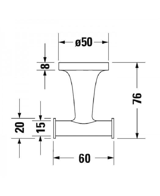 Двойной крючок подвесной Starck T (Duravit) Германия, черный матовый