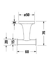 Двойной крючок подвесной Starck T (Duravit) Германия, черный матовый