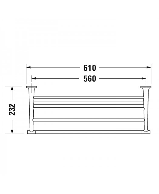 Полочка для полотенец подвесная Starck T (Duravit) Германия, черный матовый, 61x23,2 см