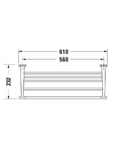 Полочка для полотенец подвесная Starck T (Duravit) Германия, черный матовый, 61x23,2 см