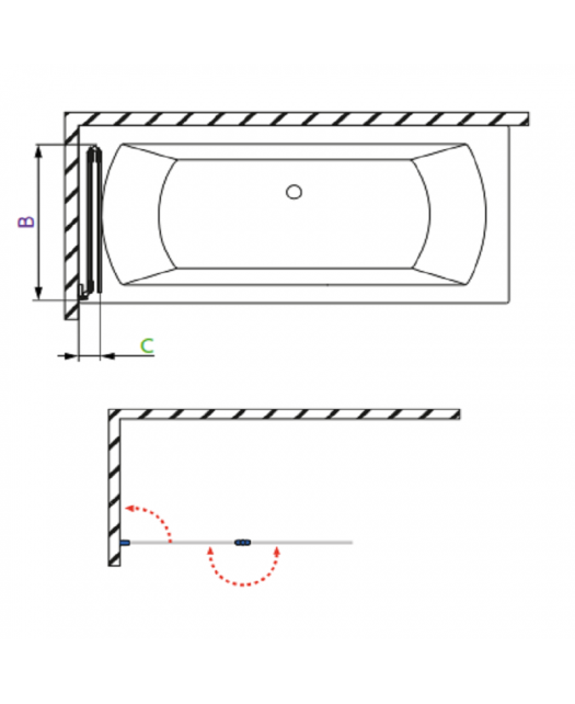 Штора для ванны Carena PND/L (Radaway) 1300x1500