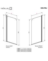 Штора для ванны EOS PNJ R (Radaway) 500x1500