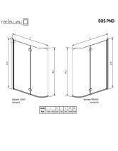 Штора для ванны EOS PND 130/R (Radaway) 1300x1500