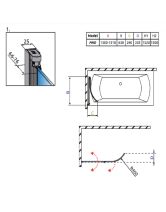 Штора для ванны EOS PND 130/R (Radaway) 1300x1500