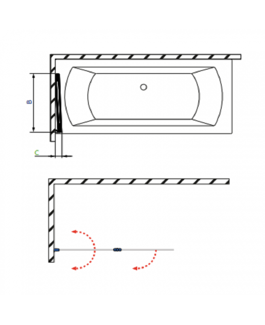 Штора для ванны Essenza New PND 100/L (Radaway) 1000x1500