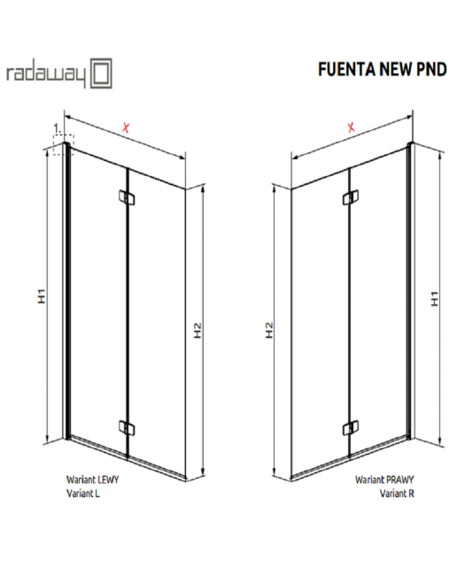 Штора для ванны Fuenta New PND 100/L (Radaway) 1000x1500