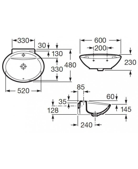 Раковина FONTANA (ROCA) 60х48 белый