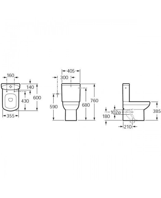 Бачок с двойным сливом D-SENSO-COMPACT (ROCA) 3/6 л белый