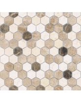 Мозаика из мрамора Pietra Mix 1 MAT hex (LeeDo) Китай 28,5х30,5