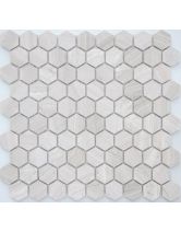 Мозаика из мрамора Travertino silver MAT hex (LeeDo) Китай 28,5х30,5