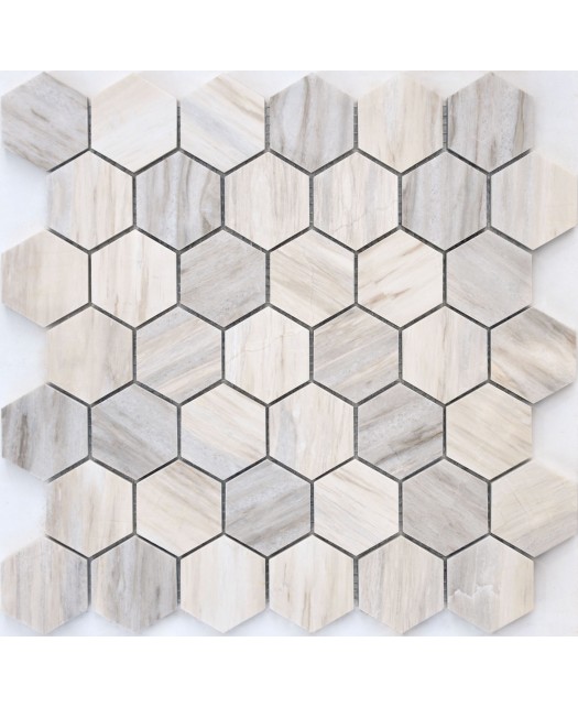 Мозаика из мрамора Nuvola rosato POL hex  23x40x8 (LeeDo) Китай 29,2х29