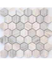 Мозаика из мрамора Nuvola rosato POL hex  23x40x8 (LeeDo) Китай 29,2х29