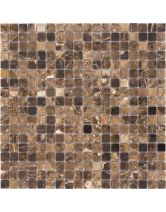 Мозаика из камня Pietrine Emperador Dark POL 15x15x7 мм (LeeDo) Китай 30,5х30,5