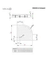 Поддон душевой полукруглый Rodos A800 (Radaway) (Польша) белый 80х80