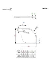 Поддон душевой полукруглый Delos A800 (Radaway) (Польша) белый 80х80