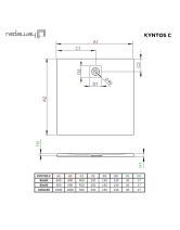 Поддон душевой квадратный из жидк. мрамора Kyntos C (Radaway) (Польша) белый 100х100