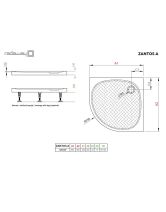 Поддон душевой полукруглый из жидк. мрамора Zantos A (Radaway) (Польша) белый 90х90