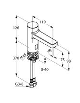 Смеситель для умывальника ZENTA SL электронный, литевая батерейка 9V (KLUDI) хром