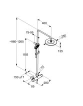 Душевая система DUAL SHOWER SYSTEM с термостатом (KlUDI) Германия, хром