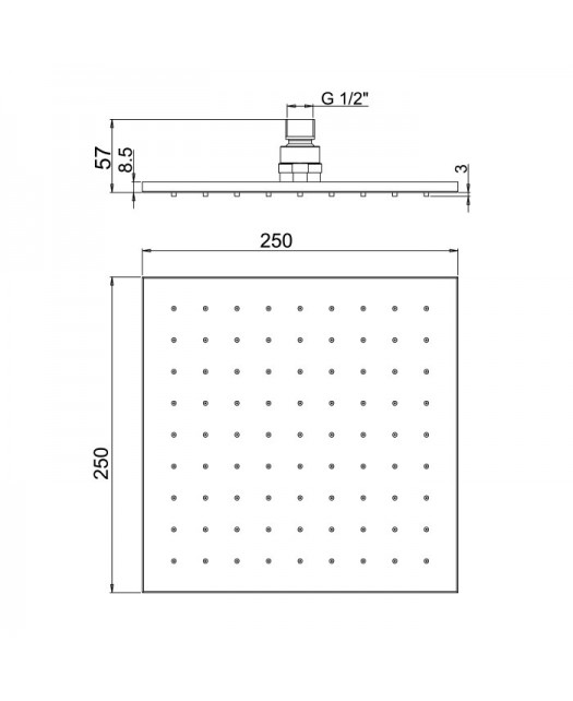 Верхний душ 50PZ759QQ25 (PAINI) Италия, черный матовый