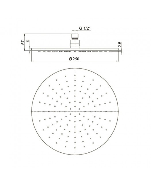 Верхний душ 50PZ759TT25 (PAINI) Италия, черный матовый