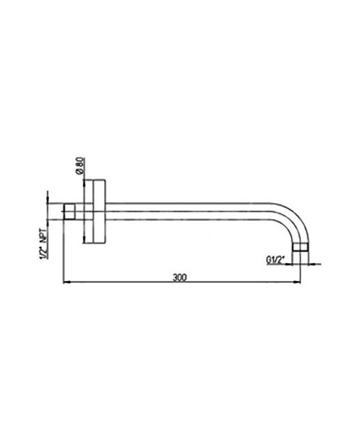 Душевой кронштейн 50PZ745TT30 (PAINI) Италия, черный матовый