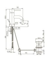 Смеситель для раковины Cox 78PZ211 с донным клапаном (PAINI) Италия, черный матовый