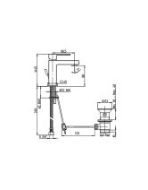 Смеситель для раковины с донным клапаном Dax-R 84PZ211R (PAINI) Италия,черный матовый