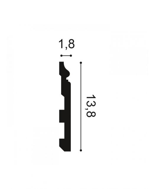 Плинтус напольный дюрополимерный SX118 CONTOUR (Orac) 138х18х2000 мм