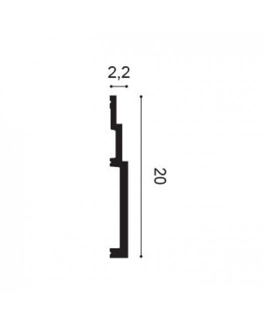 Плинтус напольный дюрополимерный SX181 HIGH LINE (Orac) 200х22х2000 мм