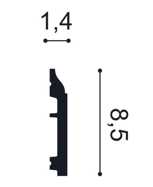 Плинтус напольный дюрополимерный SX172 (Orac) 85х14х2000 мм