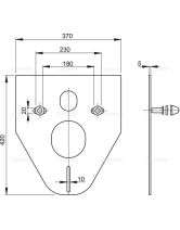 Звукоизоляционная плита для подвесного унитаза и для биде (ALСAPLAST) с принадлежностями и колпачками