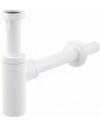 Сифон для умывальника A400B DN32 DESIGN цельнометаллический, круглый (ALСAPLAST) белый