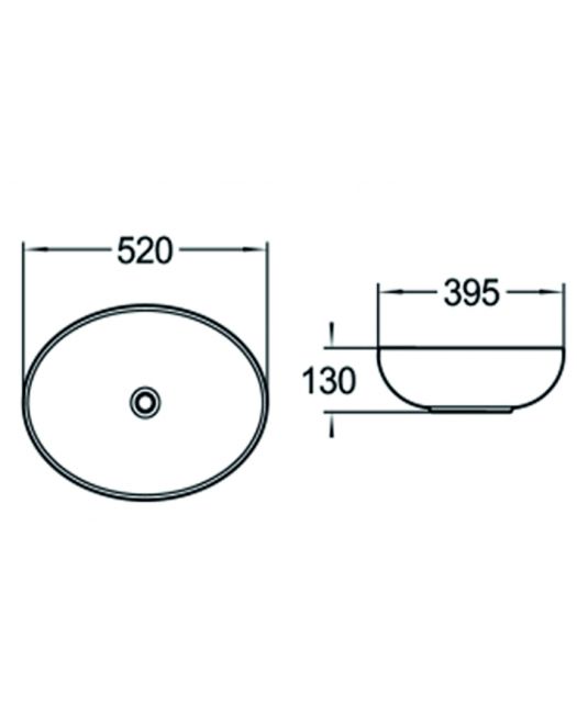 Раковина керамическая SL-1020 (SantiLine) белый 52х39,5х13