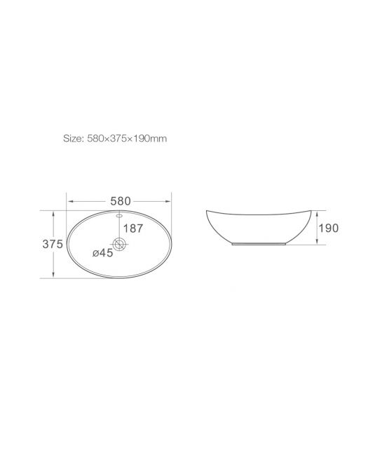 Раковина керамическая SL-1021 (SantiLine) белый 57х37х20