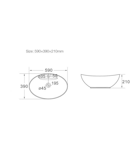 Раковина керамическая SL-1022 (SantiLine) белый 59х40х20