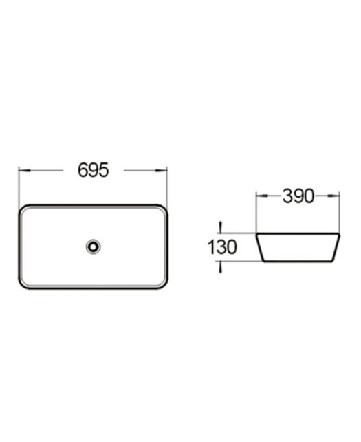 Раковина керамическая SL-1032 (SantiLine) 69,5х39х13
