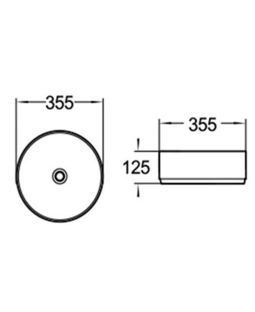 Раковина керамическая SL-1037 (SantiLine) 35,5х35,5х12,5